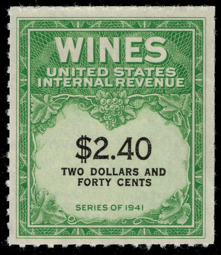 US #RE153 Wine Stamp; Unused NGAI
