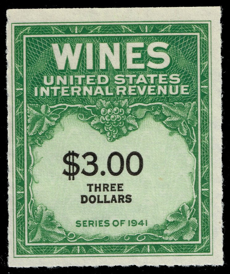 US #RE154 Wine Stamp; Unused NGAI