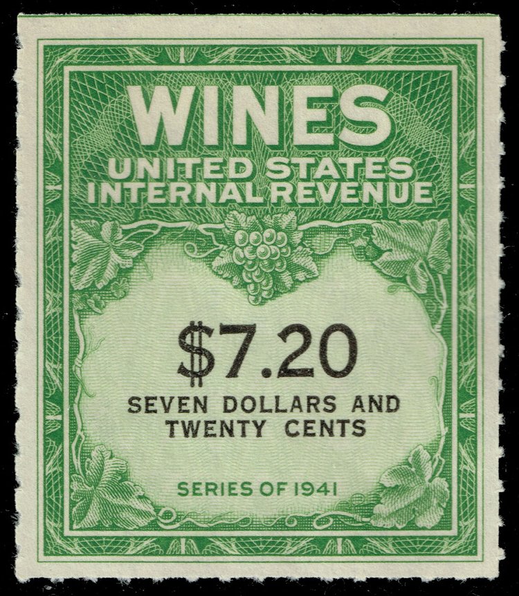 US #RE160 Wine Stamp; Unused NGAI