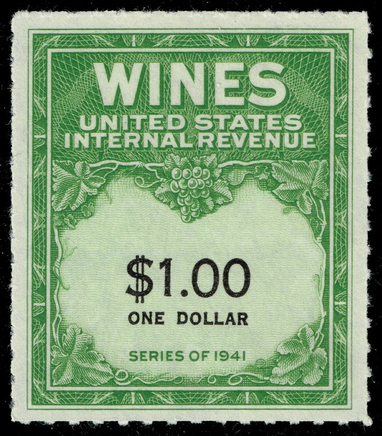 US #RE173 Wine Stamp; Unused NGAI