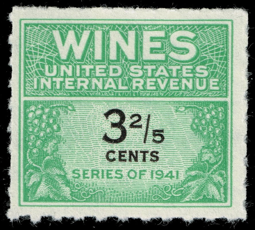 US #RE183 Wine Stamp; Unused NGAI