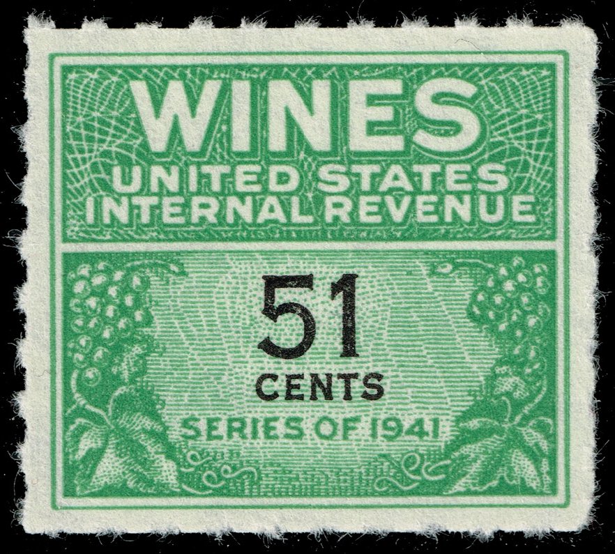US #RE191 Wine Stamp; Unused NGAI