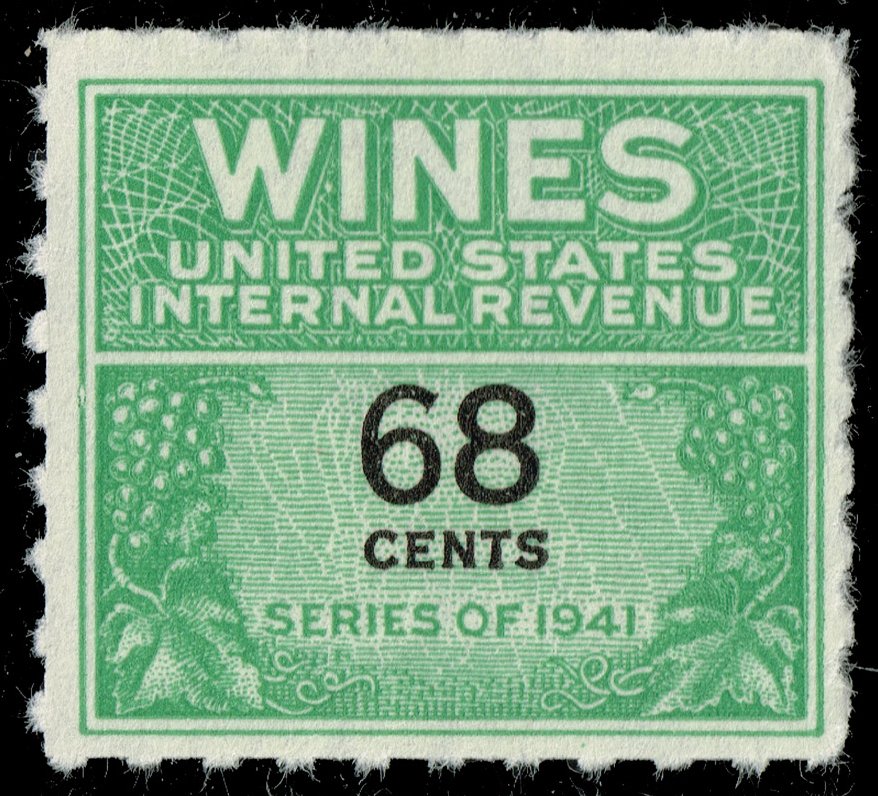 US #RE193 Wine Stamp; Unused NGAI