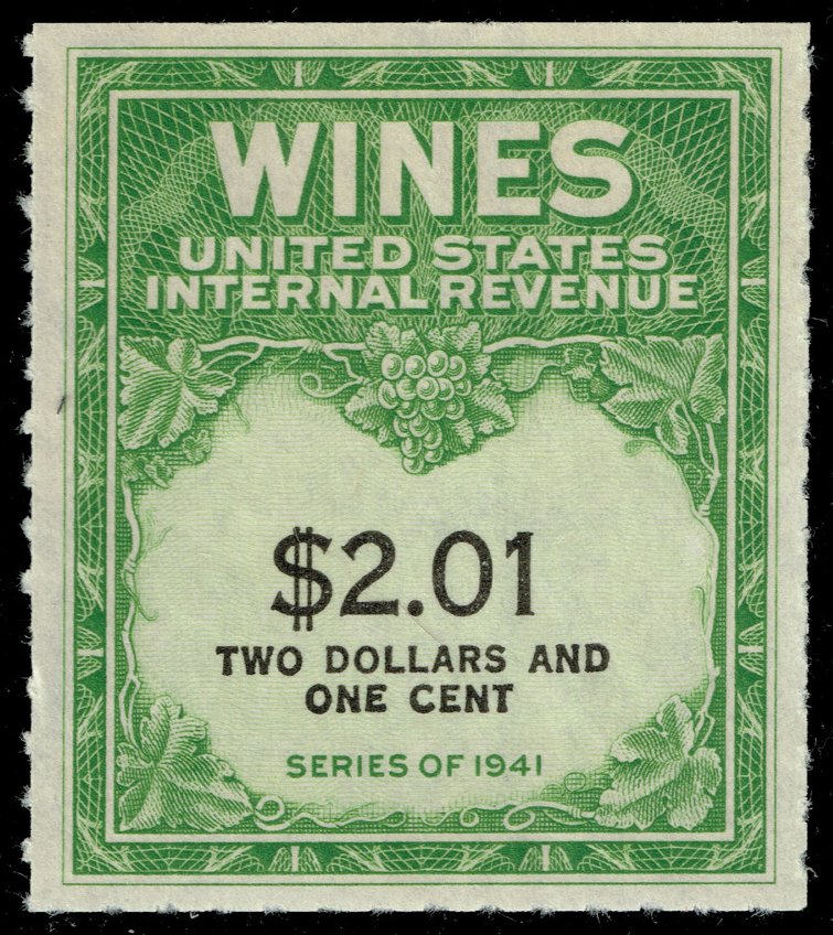 US #RE199 Wine Stamp; Unused NGAI