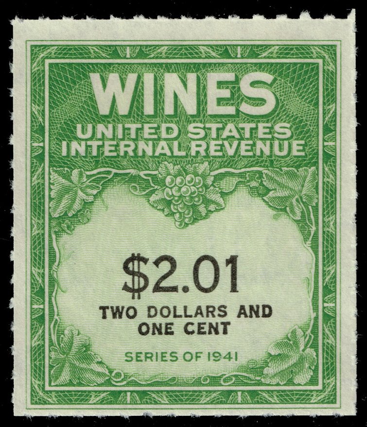 US #RE199 Wine Stamp; Unused NGAI