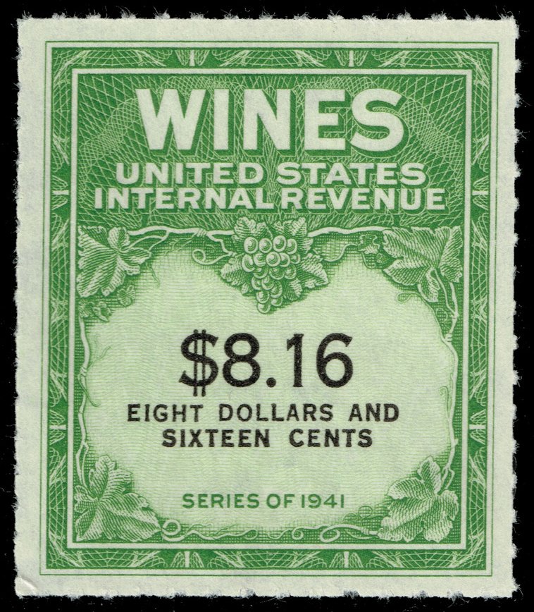 US #RE203 Wine Stamp; Unused NGAI