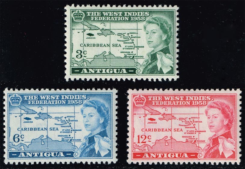Antigua #122-124 West Indies Fed. Set of 3; Unused - Click Image to Close