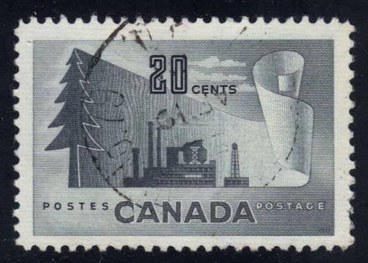 Canada #316 Newsprint Paper Production; Used - Click Image to Close