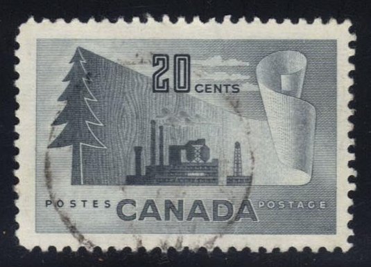 Canada #316 Newsprint Paper Production; Used - Click Image to Close