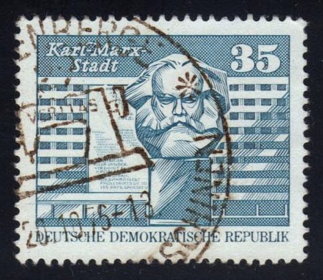 Germany DDR #1436 Karl Marx Monument; CTO - Click Image to Close