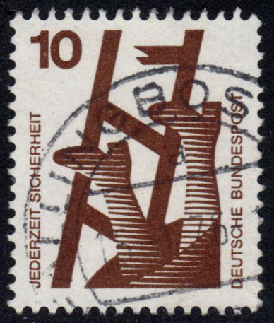 Germany #1075 Broken Ladder; Used - Click Image to Close