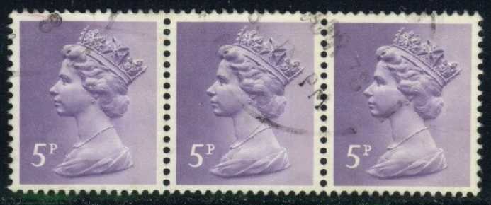 Great Britain #MH50 Machin Head Strip of 3; Used - Click Image to Close