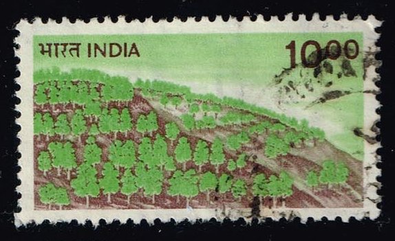 India #900b Trees on Hillside; Used - Click Image to Close