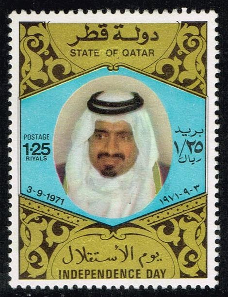 Qatar #320 Sheik Khalifa bin Hamad al-Thani; Unused (14.00) - Click Image to Close