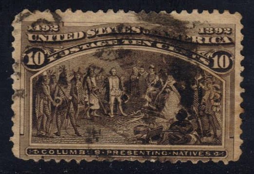 US #237 Columbus Presenting Natives; Used