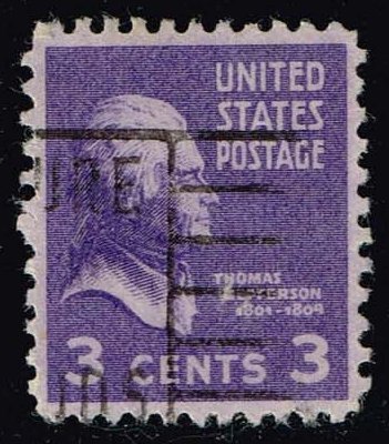 US #807 Thomas Jefferson; Used - Click Image to Close