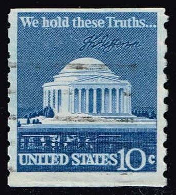 US #1520 Jefferson Memorial and Signature; Used - Click Image to Close