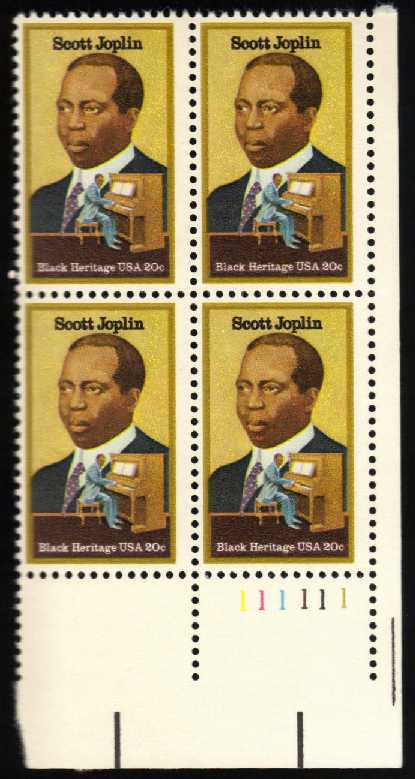 US #2044 Scott Joplin P# Block of 4; MNH - Click Image to Close