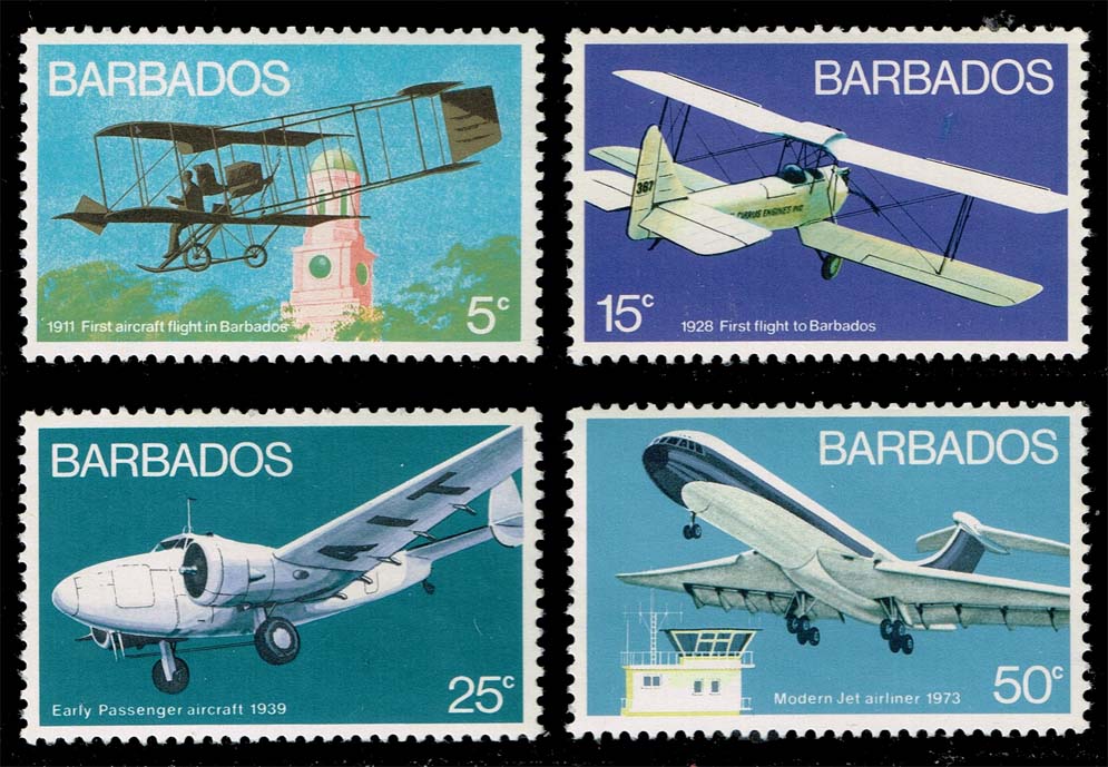 Barbados #384-387 Aircraft Set of 4; MNH