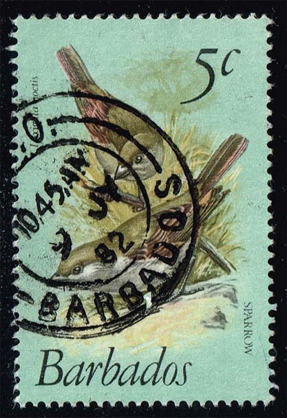 Barbados #497 Sparrows; Used - Click Image to Close