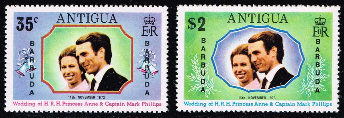 Barbuda #103-104 Royal Wedding Set of 2; MNH