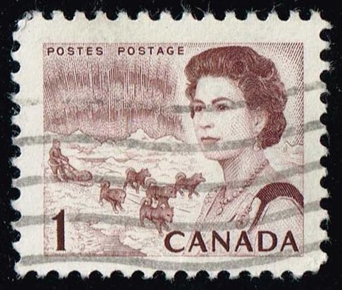Canada #454 Dog Sled; Used - Click Image to Close