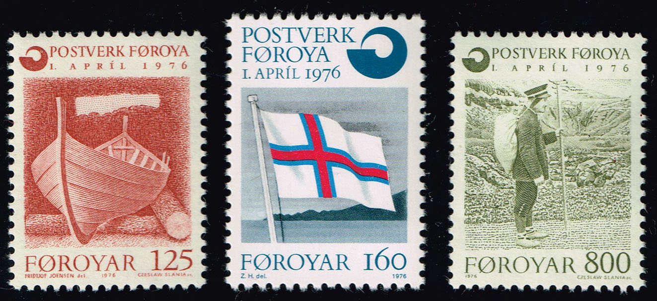 Faroe Islands #21-23 Postal Service Set of 3; MNH - Click Image to Close