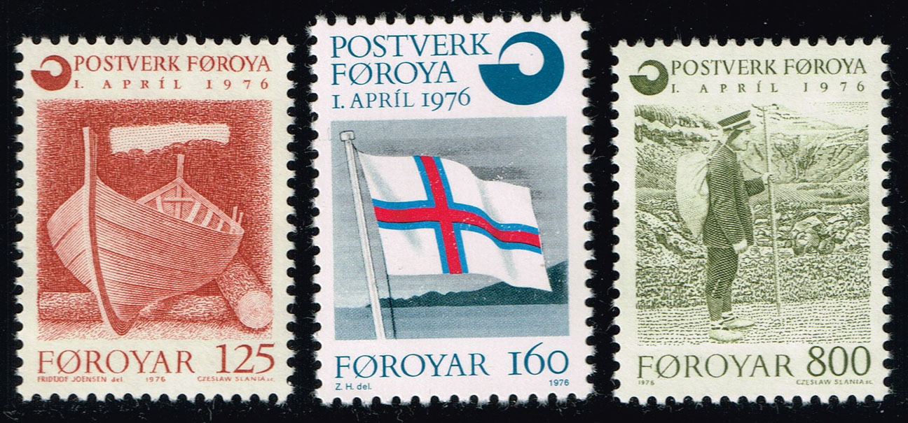 Faroe Islands #21-23 Postal Service Set of 3; MNH - Click Image to Close