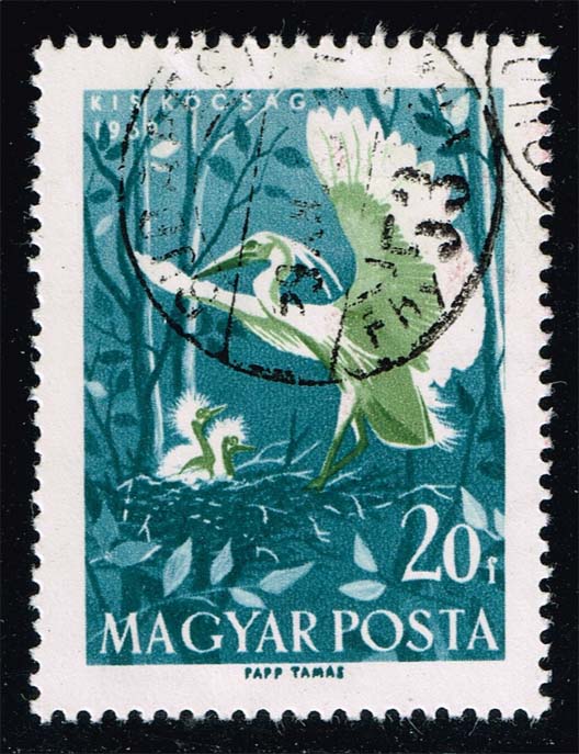 Hungary #1234 Little Egret and Nest; CTO