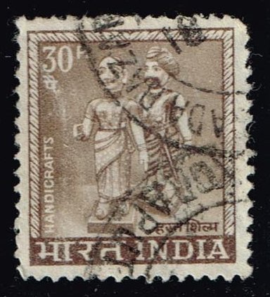 India #414 Male and Female Figurines; Used