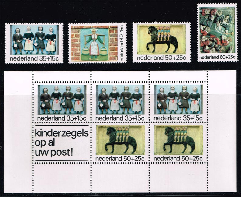 Netherlands #B513-B516 Set of 4 + Mini Sheet; MNH - Click Image to Close