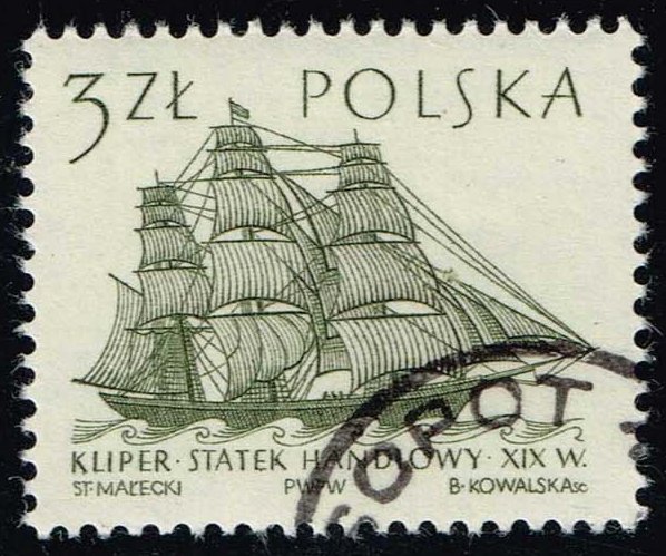 Poland #1212 19th Century Merchantman; CTO - Click Image to Close