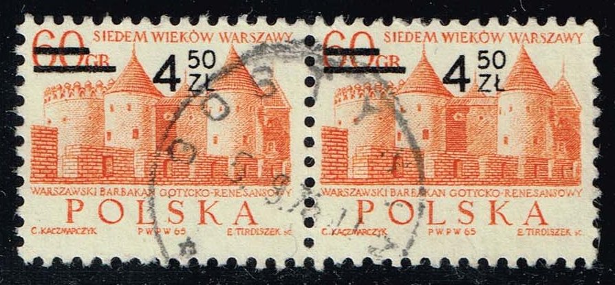 Poland #1925 Barbican Castle; Used Pair - Click Image to Close