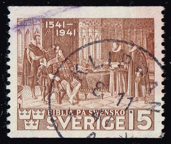 Sweden #317 Reformers Presenting Bible; Used
