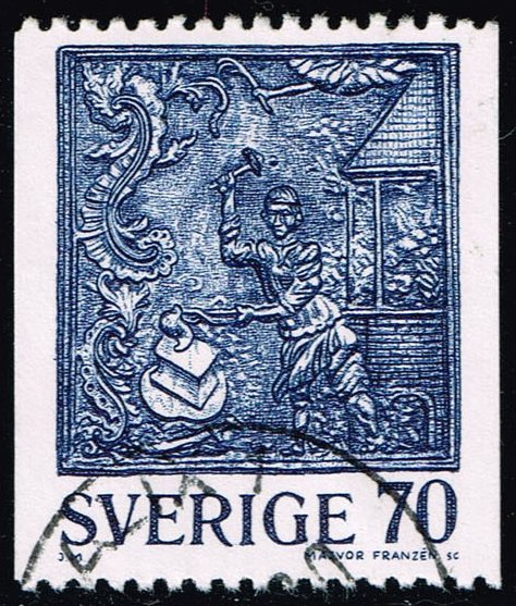 Sweden #1213 Cast-Iron Stove Decoration; Used