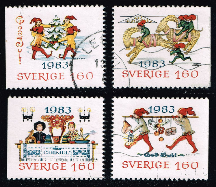Sweden #1474-1477 Christmas Set of 4; Used