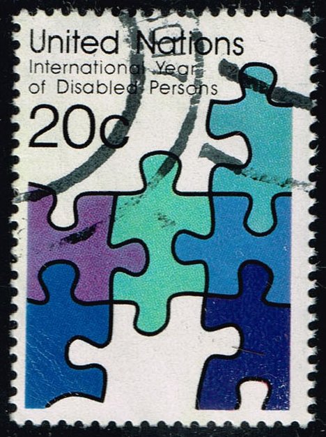 UN New York #344 Puzzle Pieces; Used