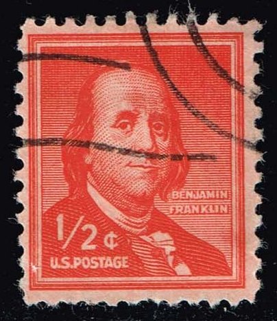 US #1030 Benjamin Franklin; Wet Printing; Used - Click Image to Close