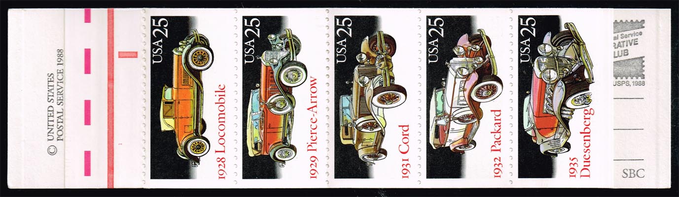 US #BK164 Classic Cars Booklet; MNH