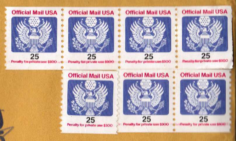 US #O141 Official Stamps on cover; Used