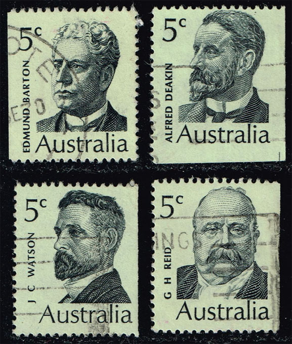 Australia #450-453 Prime Ministers Set of 4; Used - Click Image to Close