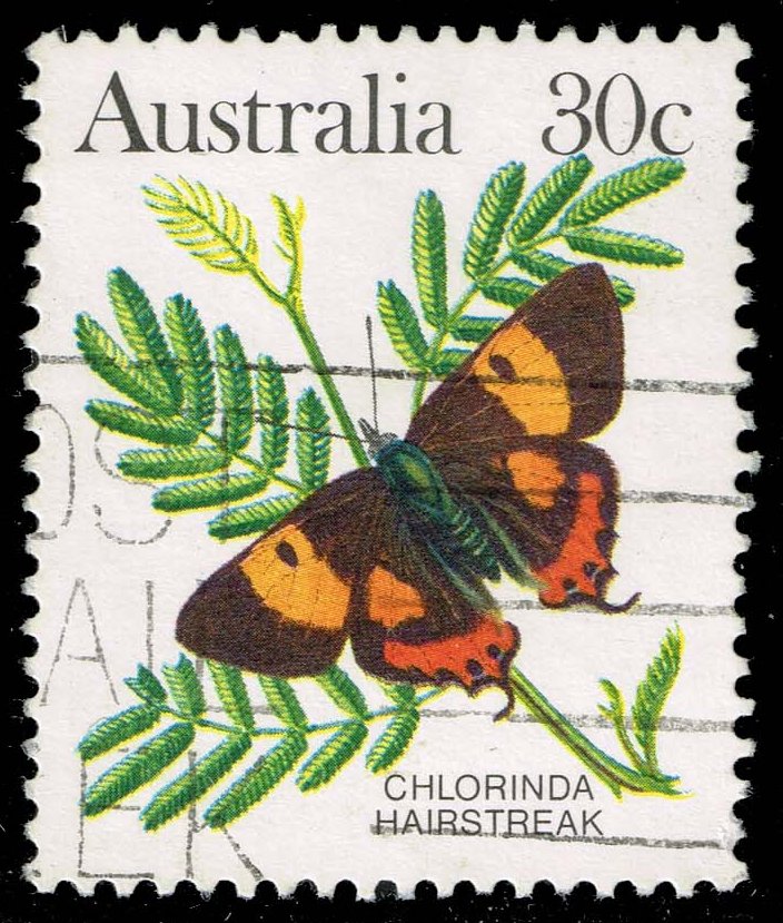 Australia #875A Chlorinda Hairstreak Butterfly; Used