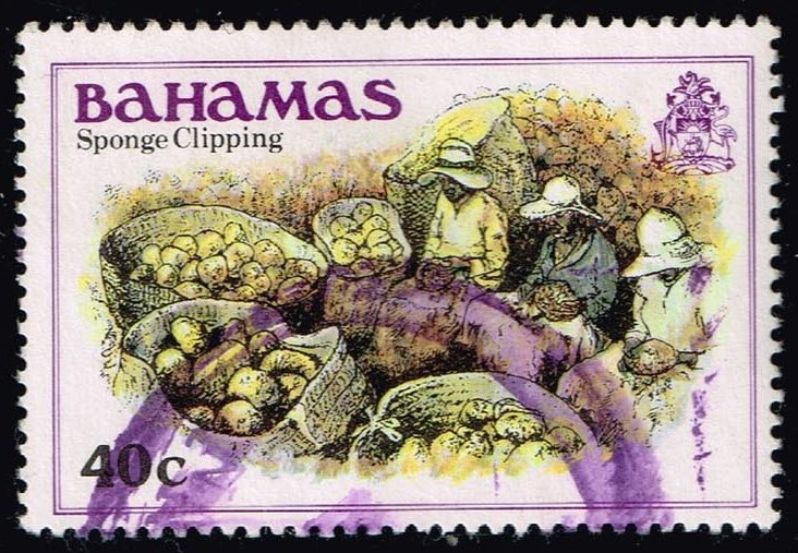 Bahamas #474 Treatment Of Sea Sponges; Used - Click Image to Close