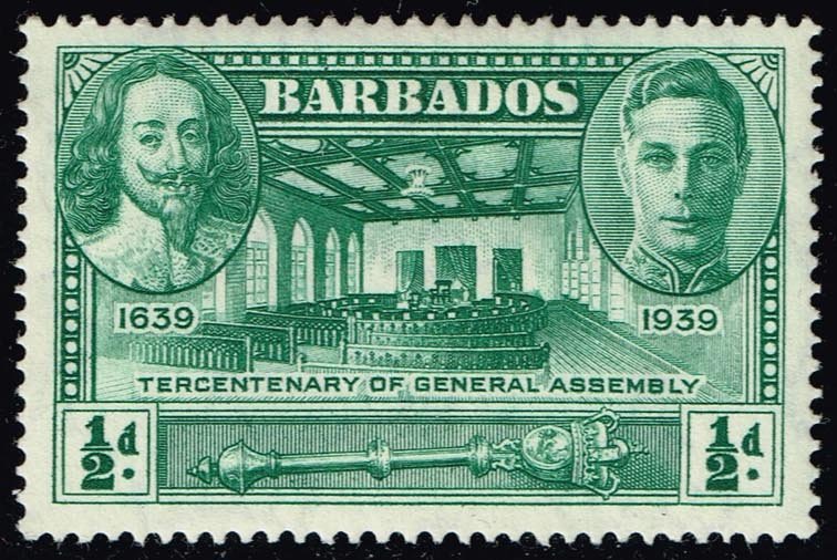 Barbados #202 Tercent. Of General Assembly; Unused - Click Image to Close