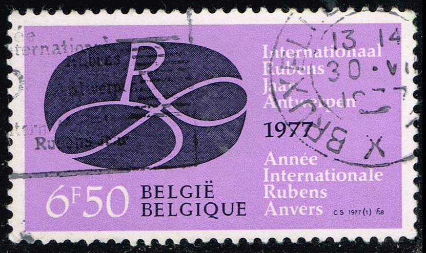 Belgium #966 Rubens' Monogram; Used - Click Image to Close