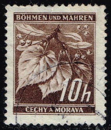 Bohemia & Moravia #21 Linden Leaves; Used - Click Image to Close