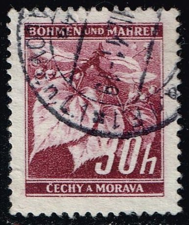 Bohemia & Moravia #24 Linden Leaves; Used - Click Image to Close