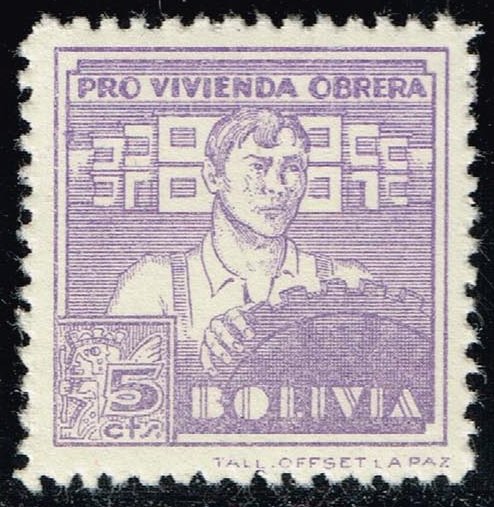 Bolivia #RA02 Worker; Unused - Click Image to Close