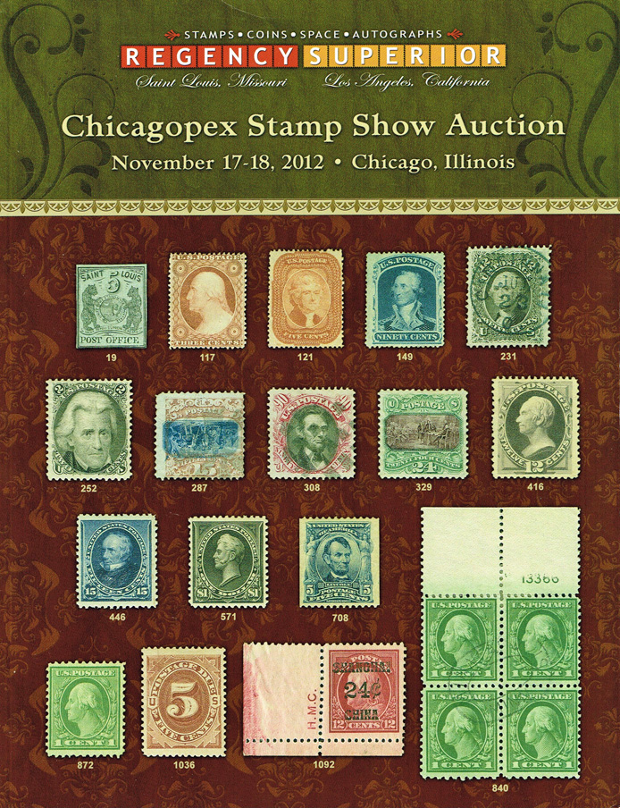 2012 Regency Superior Chicagopex Auction #96 Catalog - Click Image to Close
