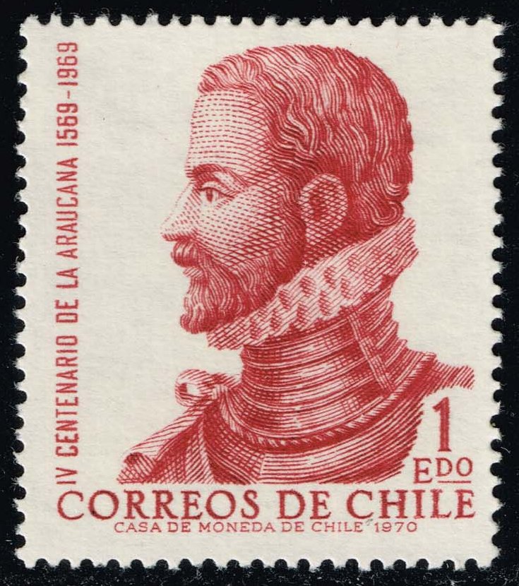 Chile #414 Alonso de Ercilla y Zuniga; Used - Click Image to Close